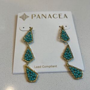 NWT PANACEA Triple Bead Drop Earrings